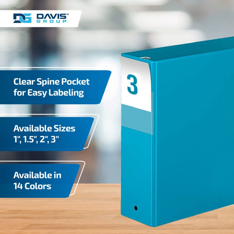 Davis Group Premium Economy 6-Pack 3-Ring Binders for School or Office, Round-Ring Binders, 3 Inch, Turquoise - Image 4